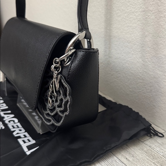 Karl Lagerfeld Monet Black Leather Shoulder Bag NWT - Picture 5 of 15